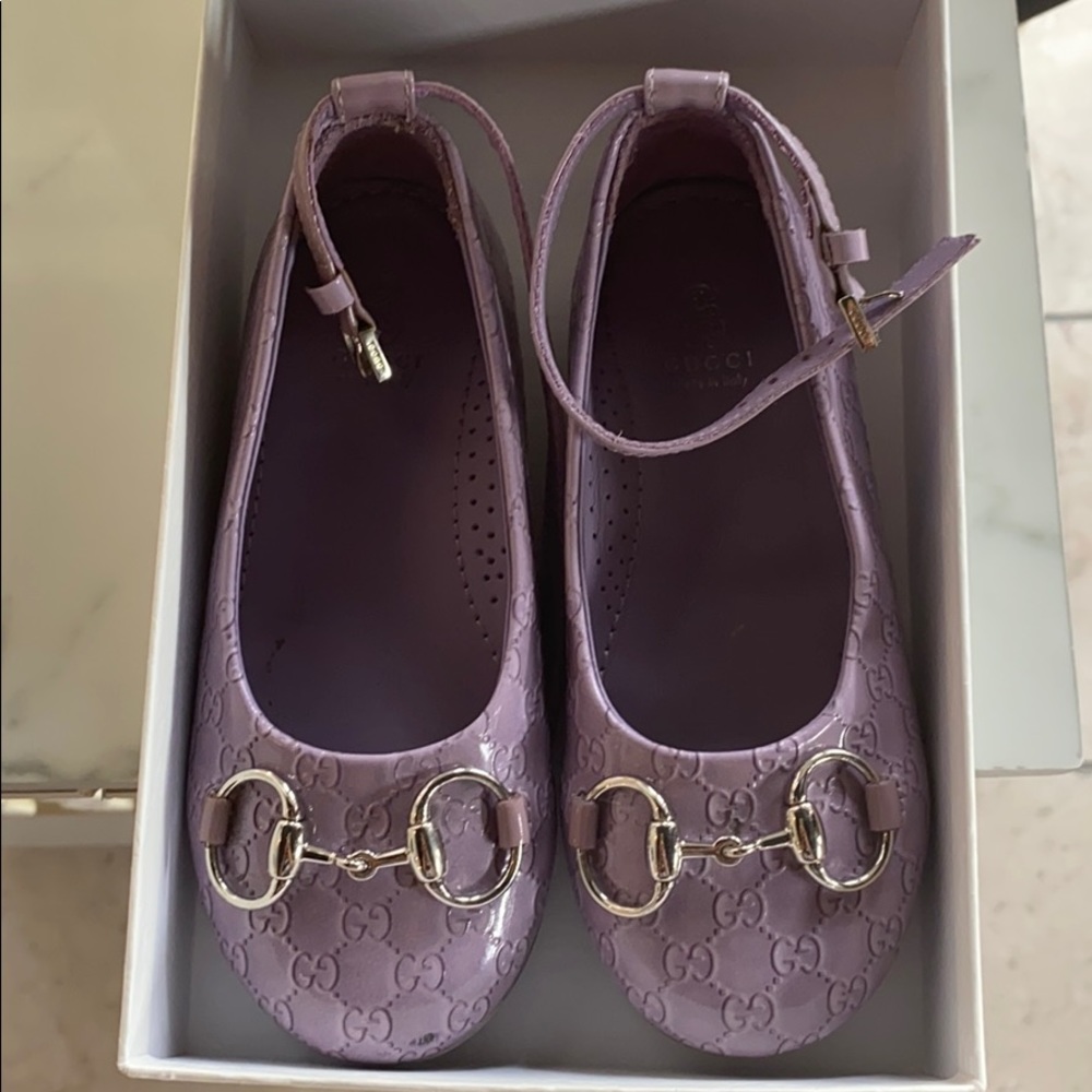 Lavender Gucci Flats with bits